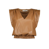 Bishop + Young - Simone Vegan Leather Top - Latte