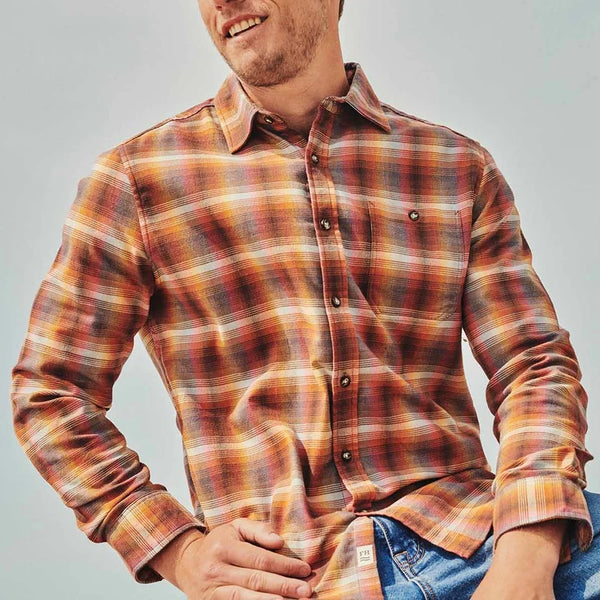Fair Harbor - The Lightweight Seaside Flannel - Sunset Plaid