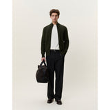 Les Deux - Wool Rib Zipper Knit - Rosin Green