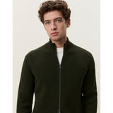 Les Deux - Wool Rib Zipper Knit - Rosin Green