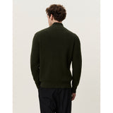 Les Deux - Wool Rib Zipper Knit - Rosin Green