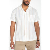 Liverpool - Men's S/S Button Up Camp Shirt - Ivory/Aqua/Stripe