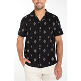 Liverpool - Men's S/S Button Up Camp Shirt - Black Parchment