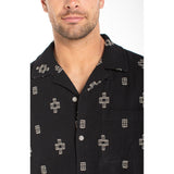 Liverpool - Men's S/S Button Up Camp Shirt - Black Parchment