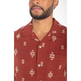 Liverpool - Men's S/S Button Up Camp Shirt - Red Oat