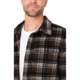 Liverpool - Men's Shirt Jacket - Putty Brown Black Multi