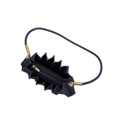 Melie Bianco - Carrie Pleated Vegan Suede Shoulder Bag - Navy