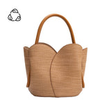 Melie Bianco - Tulip Recycled Top Handle - Raffia Embossed