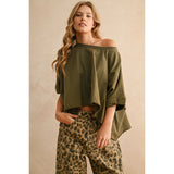 Miou Muse - Bye and Wash Oversized Shirt - Olive