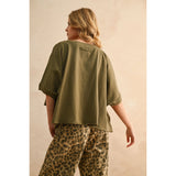 Miou Muse - Bye and Wash Oversized Shirt - Olive