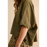 Miou Muse - Bye and Wash Oversized Shirt - Olive