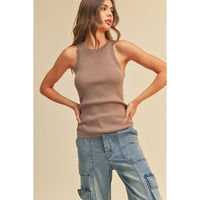 Miou Muse - Classic Ribbed Tank - Coffee