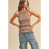 Miou Muse - Classic Ribbed Tank - Coffee