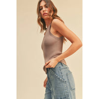 Miou Muse - Classic Ribbed Tank - Coffee