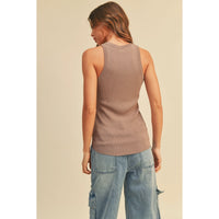 Miou Muse - Classic Ribbed Tank - Coffee