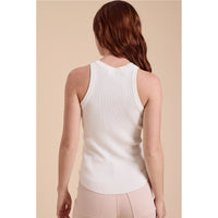 Miou Muse - Classic Ribbed Tank - White
