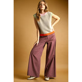 Miou Muse - Color Contrasted Sleeveless Knit Top - Oatmeal Combo