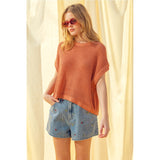 Miou Muse - Dolman Sleeved Knitted Top - Coral