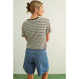 Miou Muse - Essential Stripe Ringer Tee - Black