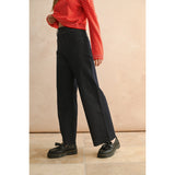 Miou Muse - Indigo Denim Straight Wide Leg Pants - Indigo Blue
