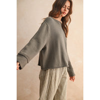 Miou Muse - Long Sleeve Sweater - Olive