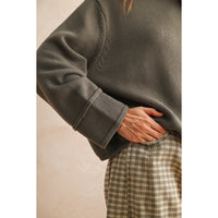 Miou Muse - Long Sleeve Sweater - Olive