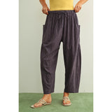 Miou Muse - Pinstriped Loose Pants w Pockets - Navy/Stone