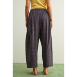 Miou Muse - Pinstriped Loose Pants w Pockets - Navy/Stone