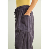 Miou Muse - Pinstriped Loose Pants w Pockets - Navy/Stone