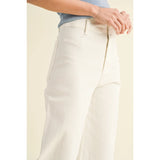 Miou Muse - Straight Wide Leg Denim Pants - Cream