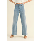 Miou Muse - Straight Wide Leg Denim Pants - Denim