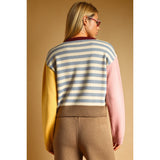 By Together - Stripe With Multi Color Knit Top - Blue Multi