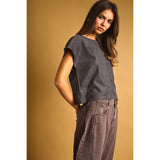 Miou Muse - Suede Crop Top - Grey