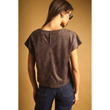 Miou Muse - Suede Crop Top - Red Bean