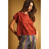 Miou Muse - Suede Crop Top - Rust