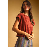 Miou Muse - Suede Crop Top - Rust