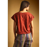 Miou Muse - Suede Crop Top - Rust