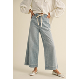 Miou Muse - Washed Denim with Tie Fronts - Denim