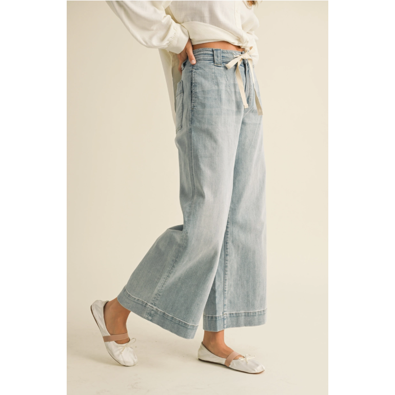 Miou Muse - Washed Denim with Tie Fronts - Denim – Union