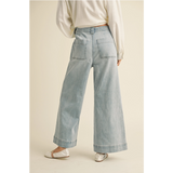 Miou Muse - Washed Denim with Tie Fronts - Denim
