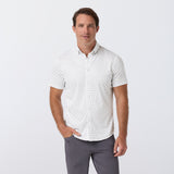 Mizzen + Main - Halyard SS Dress Shirt - White Multi Tossed Triangle