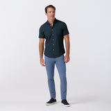 Mizzen + Main - Leeward SS Dress Shirt - Navy Crest Dot