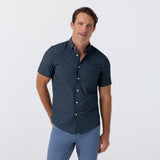 Mizzen + Main - Leeward SS Dress Shirt - Navy Crest Dot