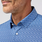 Mizzen + Main - Halyard Short Sleeve Dress Shirt - Cobalt Retro Boomerang