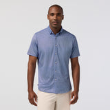 Mizzen + Main - Halyard Short Sleeve Dress Shirt - Navy Enlarged Diamond