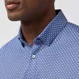 Mizzen + Main - Halyard Short Sleeve Dress Shirt - Navy Enlarged Diamond