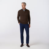 Mizzen + Main - Heritage Quarter Zip Sweater - Espresso Heather