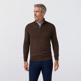 Mizzen + Main - Heritage Quarter Zip Sweater - Espresso Heather