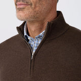 Mizzen + Main - Heritage Quarter Zip Sweater - Espresso Heather