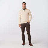 Mizzen + Main - Heritage Quarter Zip Sweater - Oat Heather